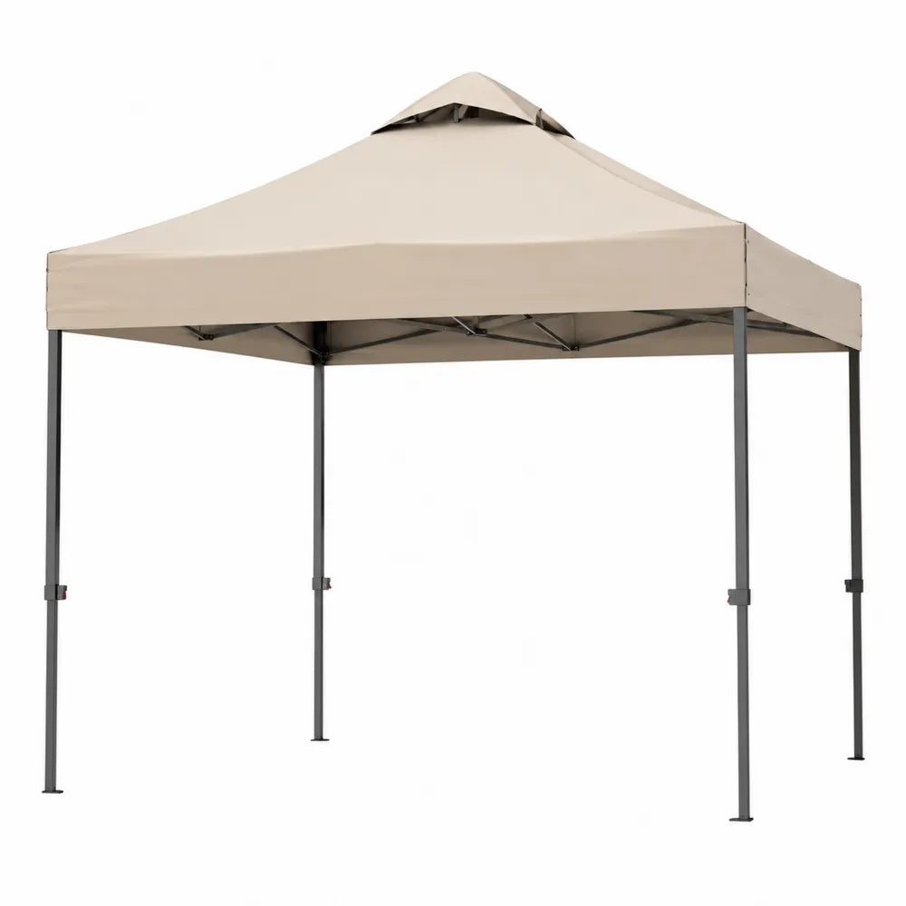 Gazebo in poliestere beige con struttura in metallo 3x3m